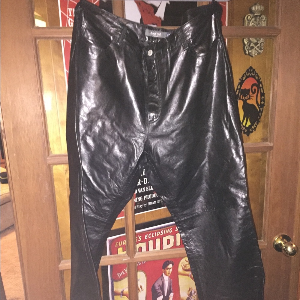 GAP size 18 Black Leather bootcut pants